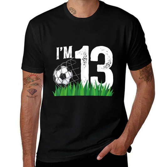 13th Soccer Birthday Party Thirteen Year Old Soccer Player  Summer-ready Fabric T-Shirt