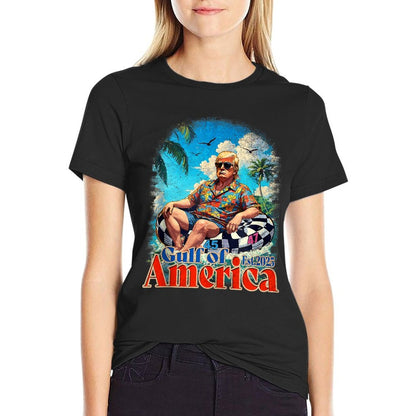 Funny Trump Gulf Of Us America 2025 Vintage Trump Graphic-printed T-Shirt