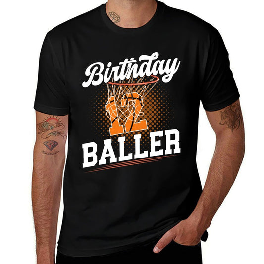 12th Basketball Birthday Twelve Year Old Basketball Player  Slim-fit Cut T-Shirt