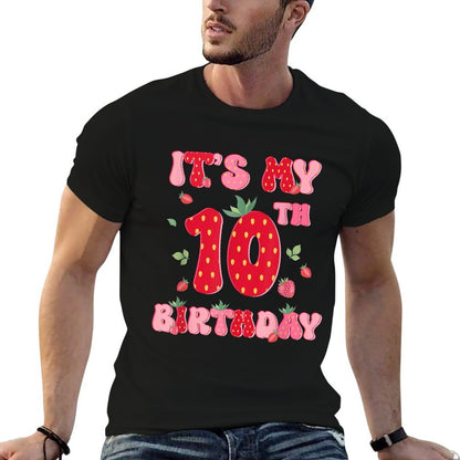 10 Year Old Strawberry It's My 10th Birthday Sweet Fruit  Lightweight T-Shirt