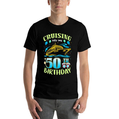 Cruising Into My 50 Year Old Birthday Crew 50th Cruise Premium  Polyester Blend T-Shirt