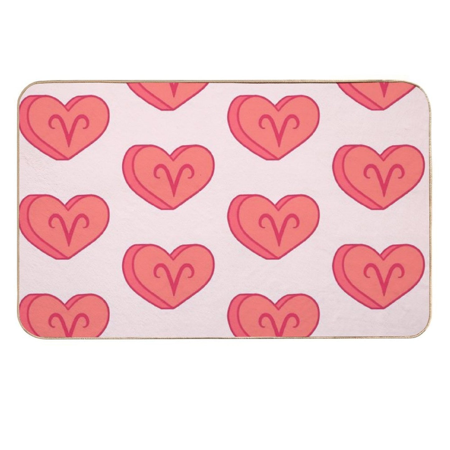 Astrology Aries Heart  Easy Maintenance Bath Mat
