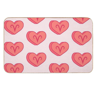 Astrology Aries Heart  Easy Maintenance Bath Mat