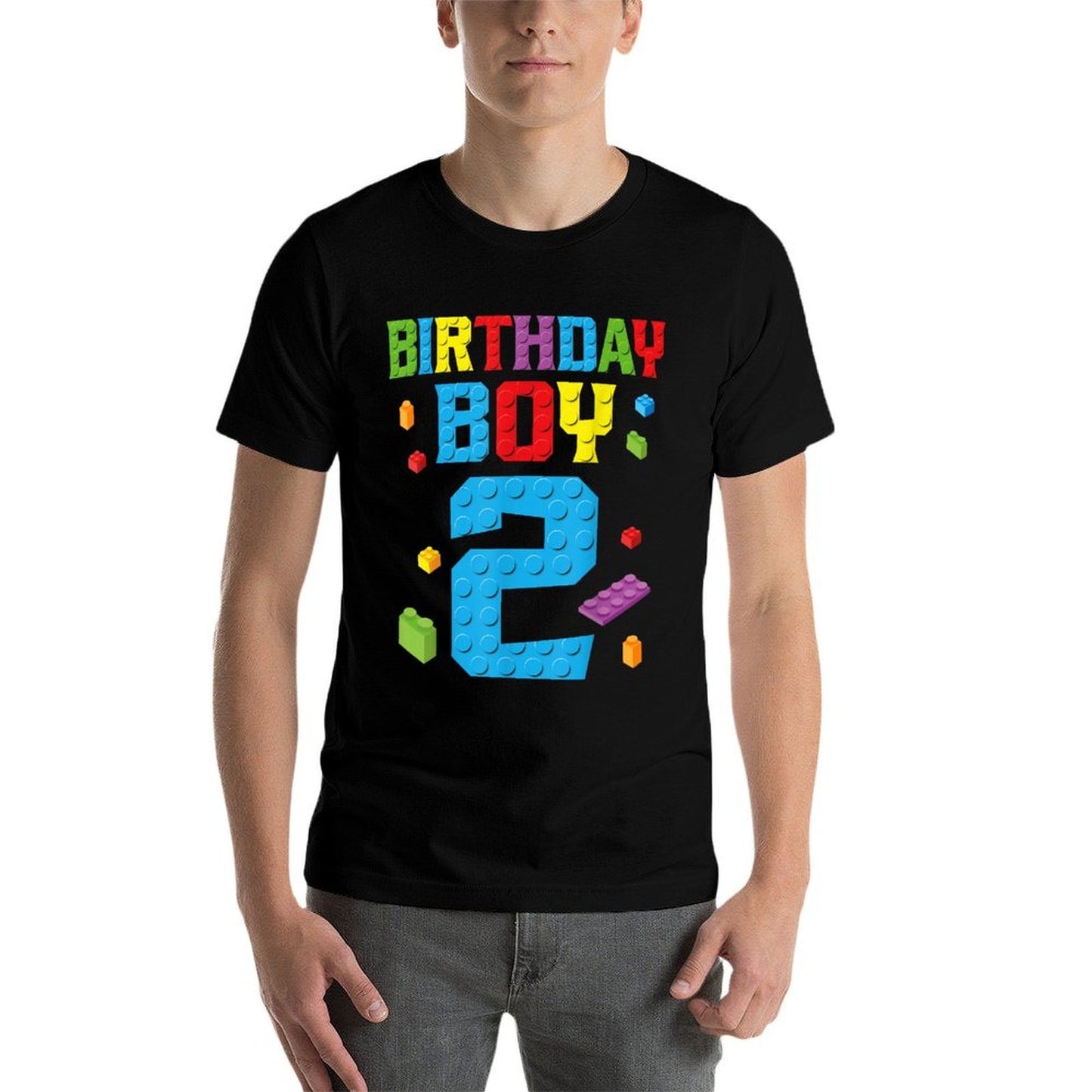 Master Builder 2nd Birthday Boy 2 Two Year Building Bricks  Stretchy T-Shirt