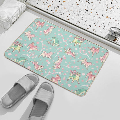 Shibakura & Matchinu in Mint  Eco-Friendly Bath Mat
