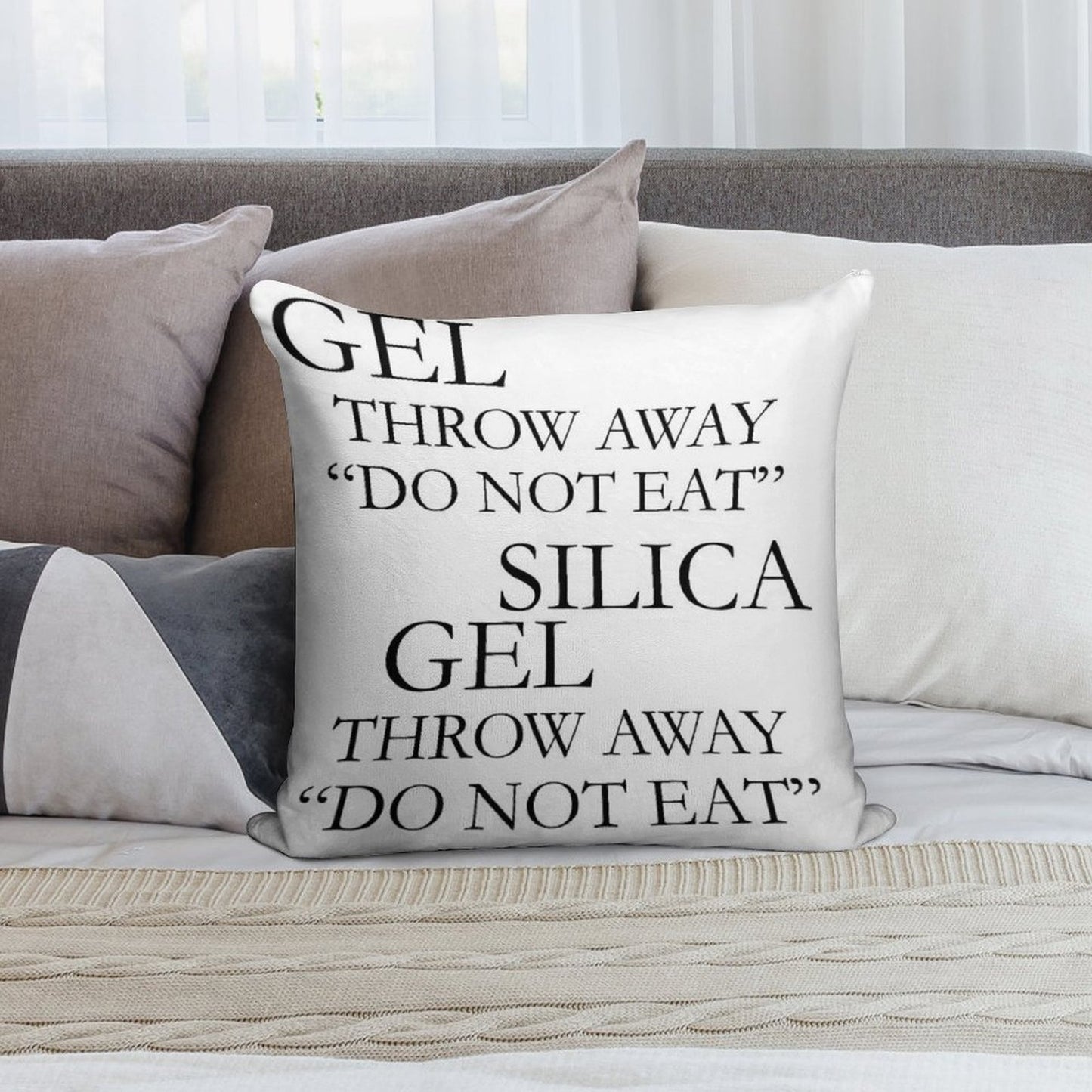SILICA GEL Soft Hidden Zipper Throw Pillow
