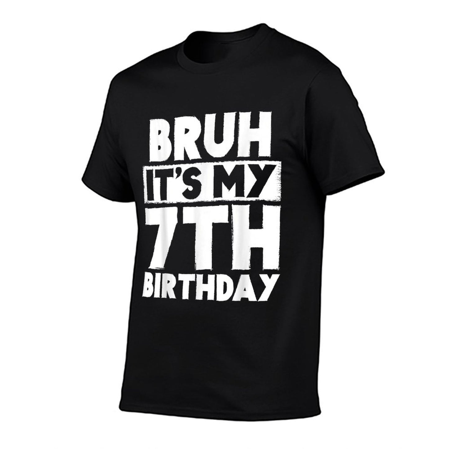Seven Year Old Birthday Party Bruh It's My 7th Birthday  Oversized Silhouette T-Shirt
