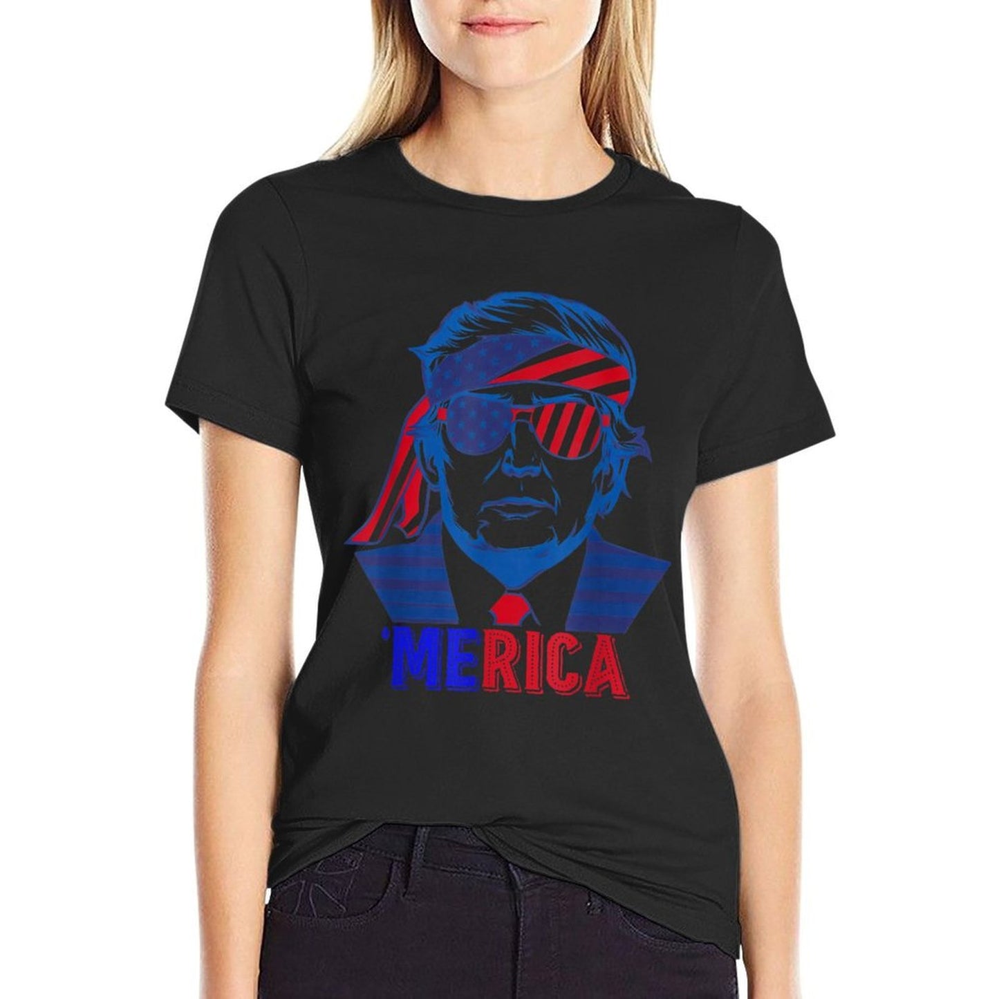 MERICA TRUMP Happy 4th Of July Trump American  Odor-resistant T-Shirt