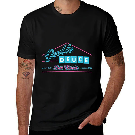 Double Funny Deuce Retro 80s  Oversized Silhouette T-Shirt