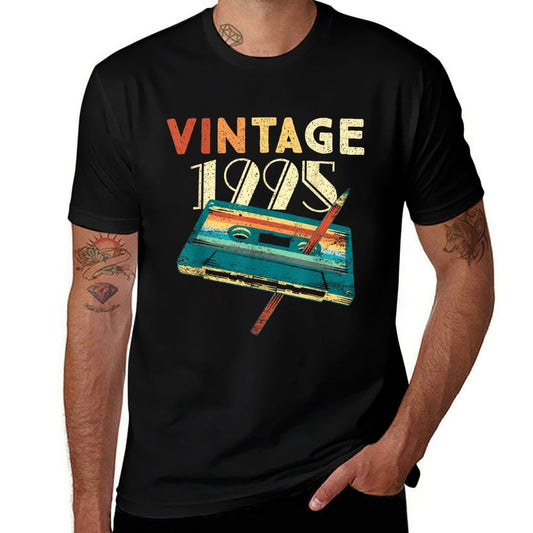 30 Years Old Gifts Vintage 1995 Music Cassette 30th Birthday  Relaxed-fit T-Shirt