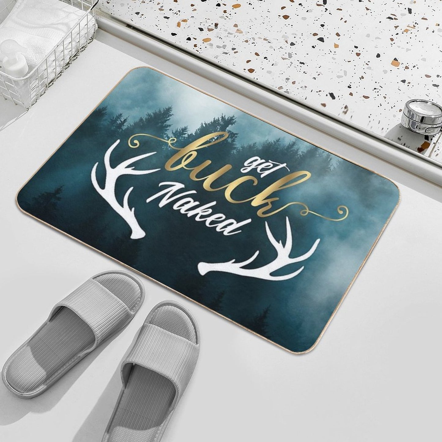 Get Buck Naked  Easy Maintenance Bath Mat
