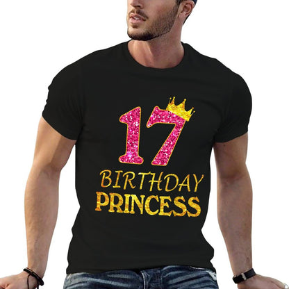 Crown 17th Birthday Princess Girl 17 Years Old Gifts  Graphic-printed T-Shirt