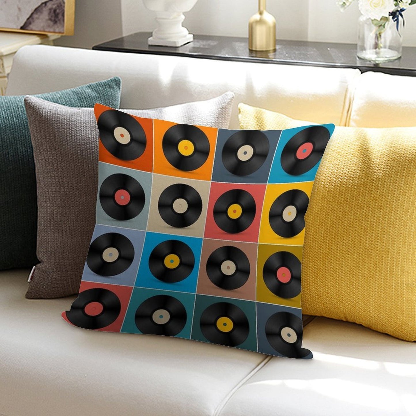 Album,Vinyl Record,Music Poster Soft Bedroom Essential Throw Pillow
