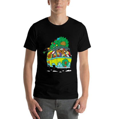 Christmas Scooby Doo Mystery Machine Gang Tree on Van  Moisture-wicking T-Shirt