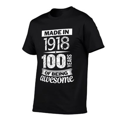 100th Birthday Made in 1918 100 Years of Being Awesome  Lightweight T-Shirt