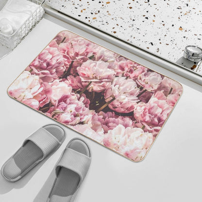 Romantic Pink Peonies, Peonies, Pink Peonies  Long-Lasting Bath Mat