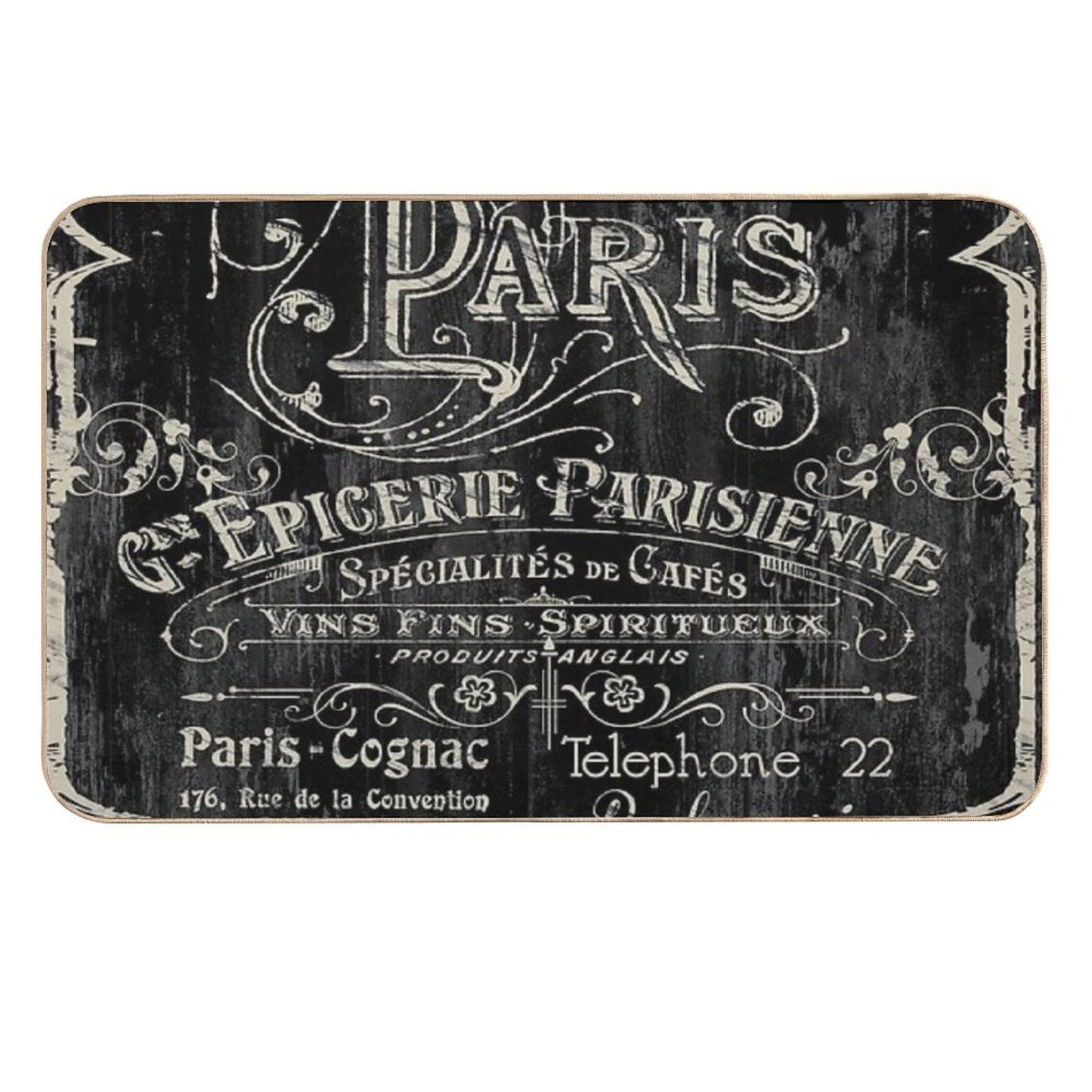Paris Bistro  Non-Slip Bath Mat