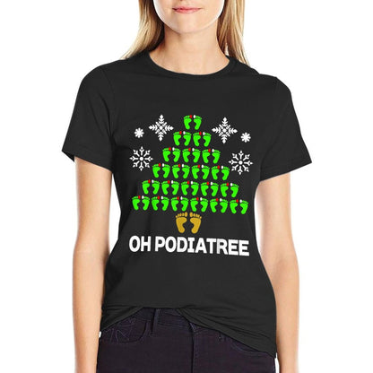 Funny Podiatry Christmas Tree Foot Podiatrist Idea Comfortable T-Shirt