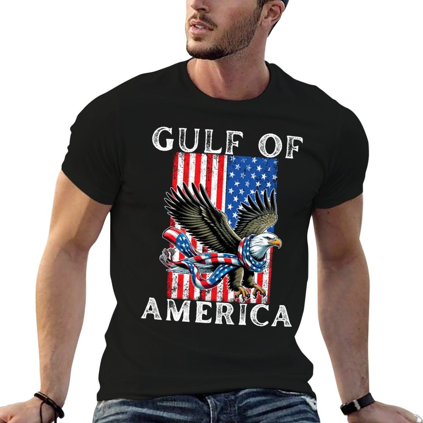 Gulf of USA America Mexico Gulf Est 2025 US American Flag  Tagless Design T-Shirt