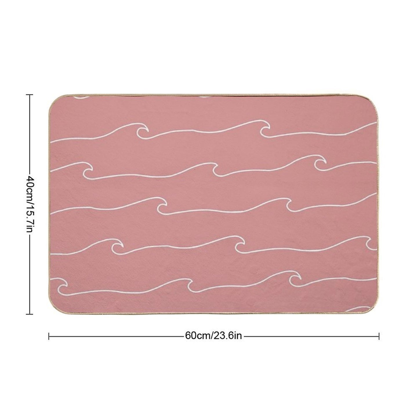 Waves & Lines - Pattern - Dusty Pink  Long-Lasting Bath Mat