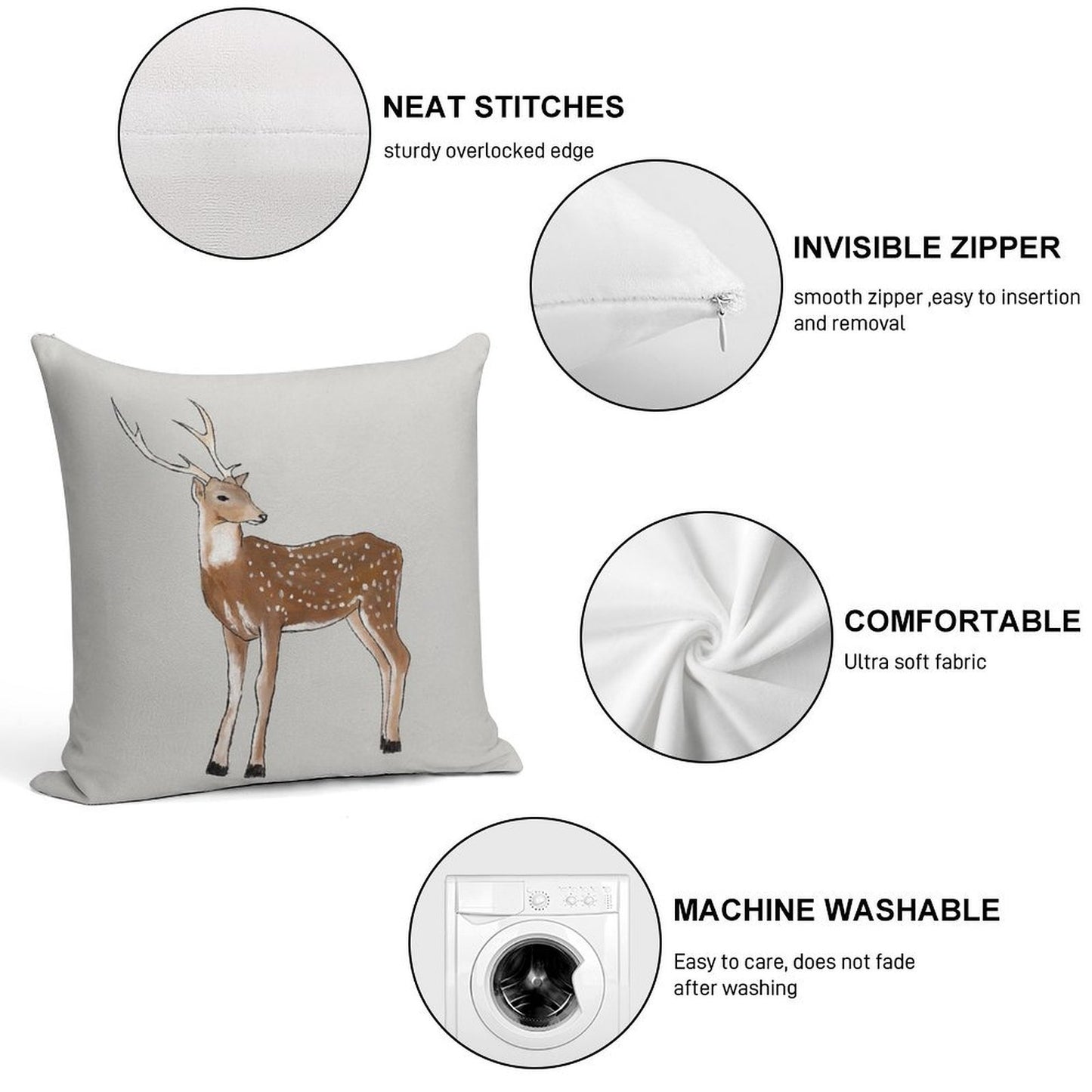 Nursery Art - Deer That Turns Wishes Soft Bedroom Essential Throw Pillow