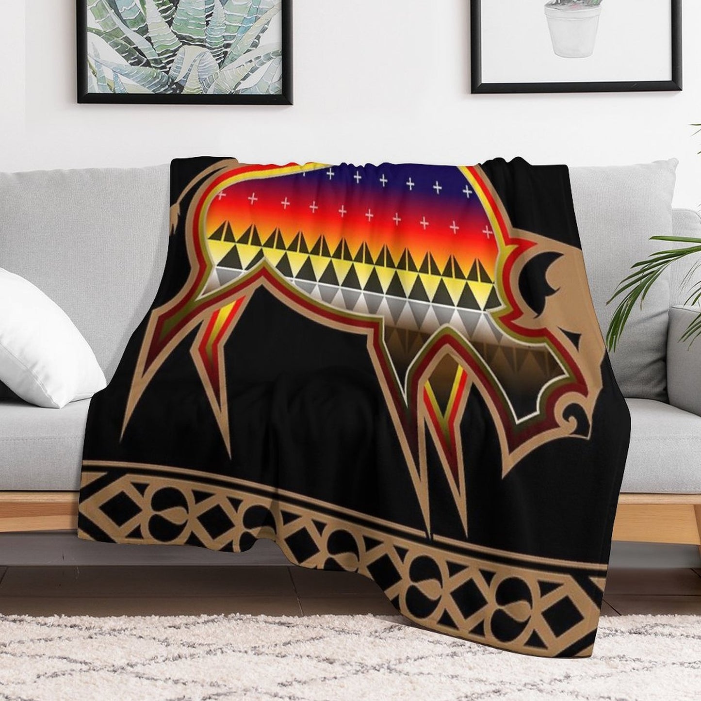 Protecting The People Brown Buffalo Durable Throw Blanket