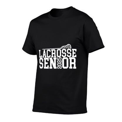 Class of 2025 Lacrosse Senior Night  Ribbed Collar T-Shirt