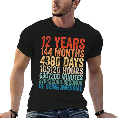 Vintage 12 YO Retro 12th Birthday Boys Girls 12 Years  Cotton T-Shirt