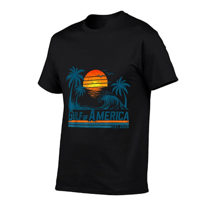 Retro Vintage Gulf Of US America 2025 American Gift Heathered Texture T-Shirt