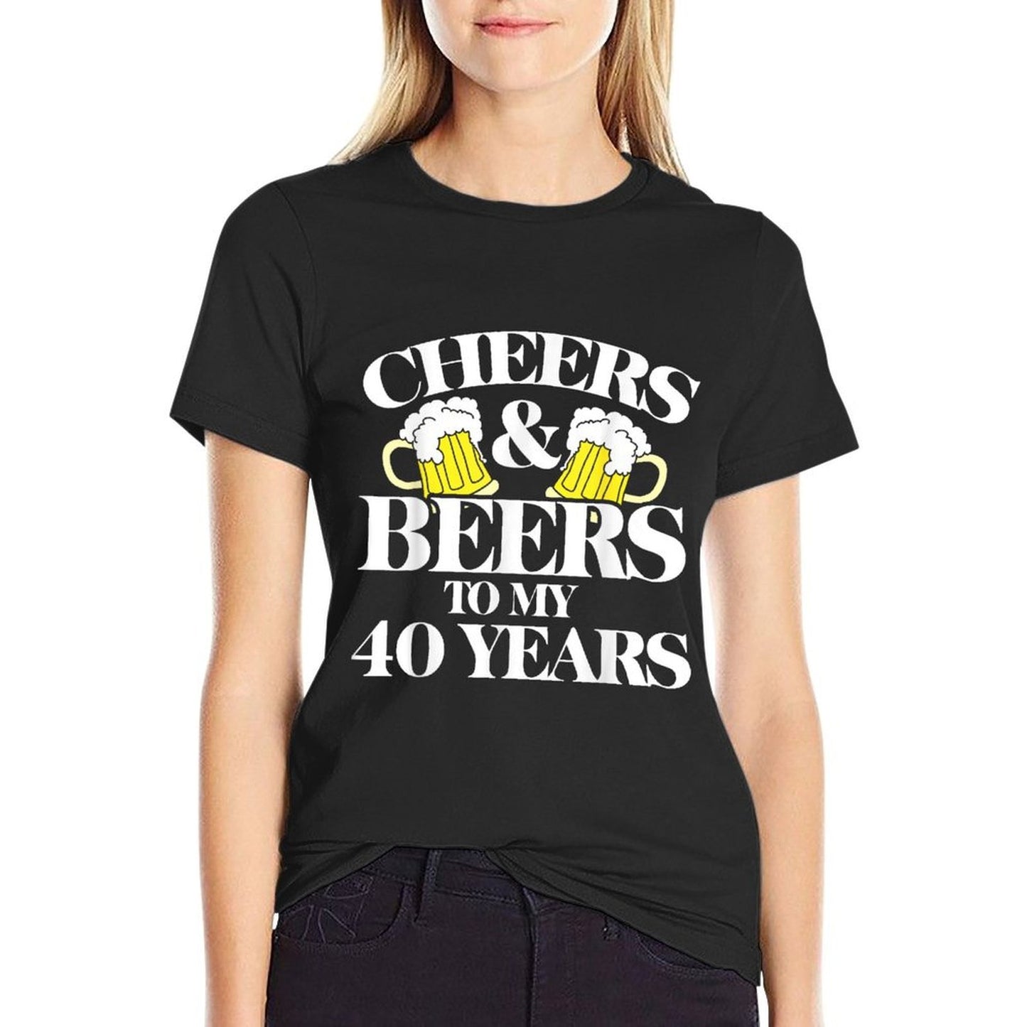 Cheers And Beers to My 40 Years Shirt 40th Birthday T-shirt  Oversized Silhouette T-Shirt