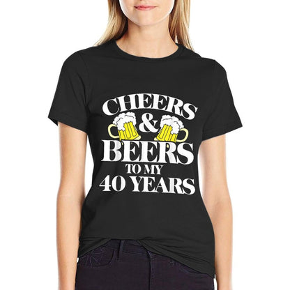 Cheers And Beers to My 40 Years Shirt 40th Birthday T-shirt  Oversized Silhouette T-Shirt