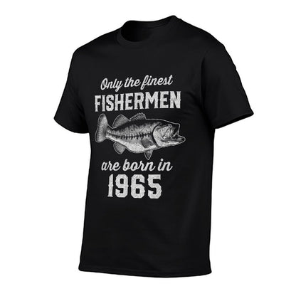 60 Year Old Fisherman Fishing 1965 60th Birthday  High-quality Stitching T-Shirt