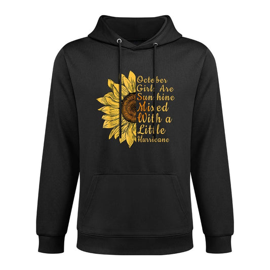 Sunflower Born In October Birthday Gift For Women Adjustable Hood Hoodie