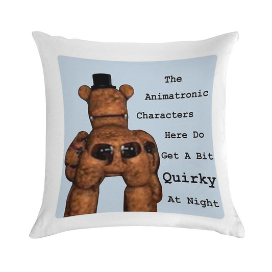 Quirky Animatronics Soft Hidden Zipper Throw Pillow
