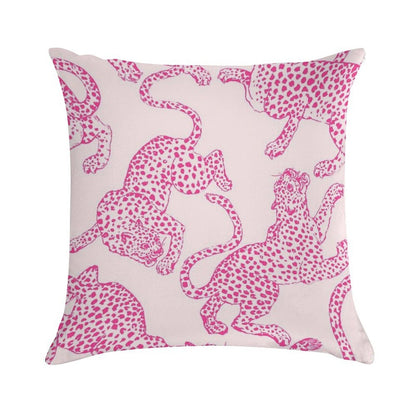Preppy Pink Cheetah Pattern Soft Warmth Comfort Throw Pillow