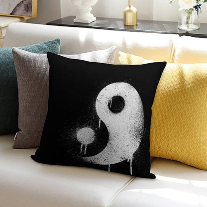 Graffiti Zen Master - Spray Paint Yin Yang Soft Anti-Pilling Throw Pillow
