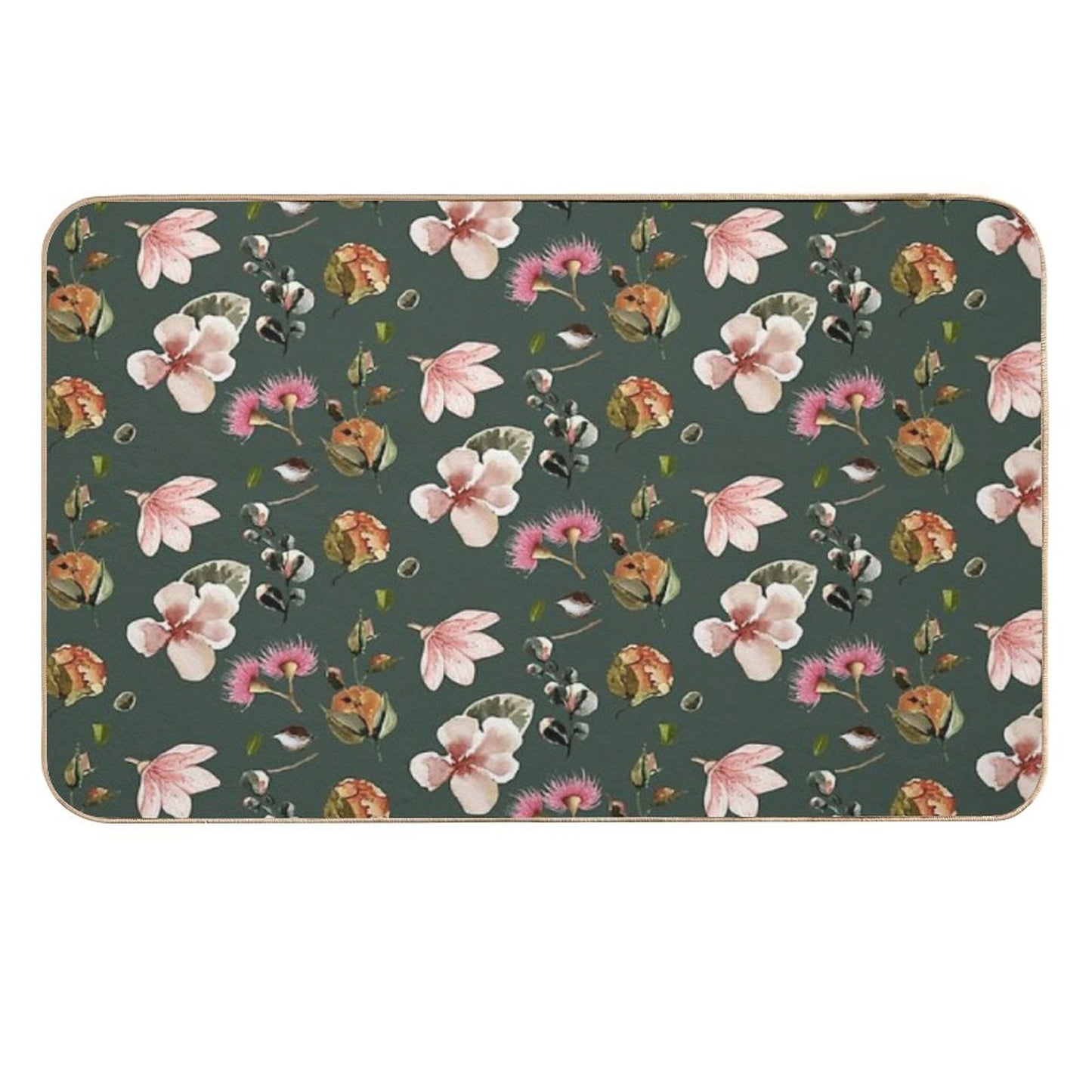 Vintage Floral Pattern  Dirt-Trapping Bath Mat