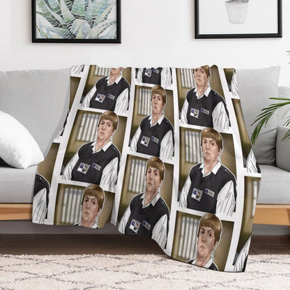 Celebrating The Gay Icons - Sylvia Hollamby Aka Bodybag from Bad Girls Wrinkle-free Throw Blanket