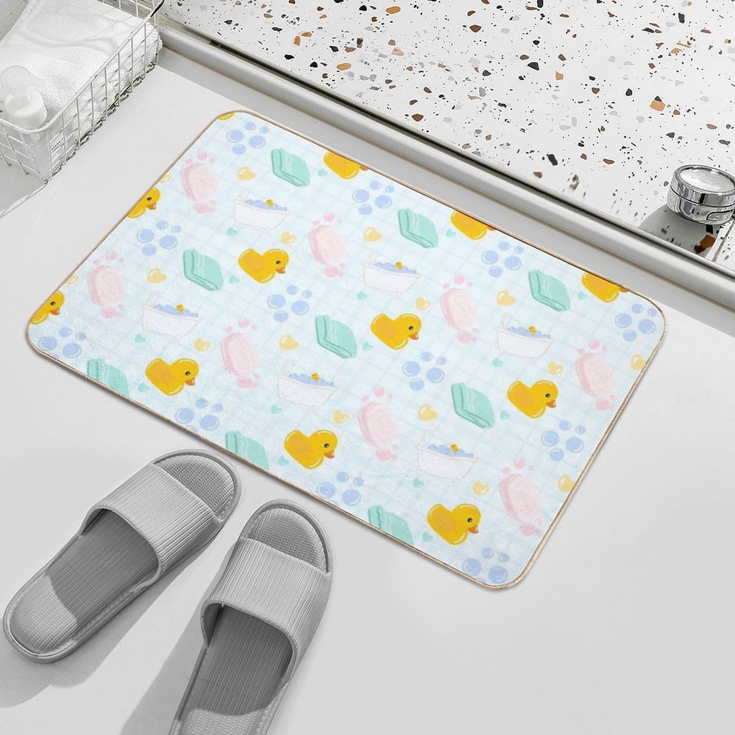 Cute Rubber Ducky Bath Time  Absorbent Bath Mat