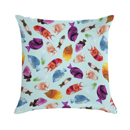 Fish Shaped Flowers Soft Multiple Sizes Throw Pillow