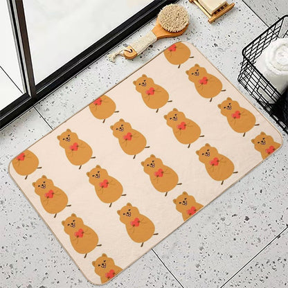 Cute Quokka with Love 3  Easy To Clean Bath Mat