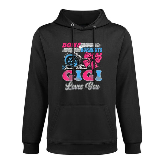 Burnouts Or Bows Gigi Loves You Gender Reveal Party Machine Washable Hoodie