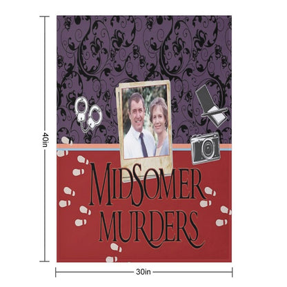 Inspector Barnaby Investigates in Midsomer Murders And Solves Exciting Criminal Cases in Idyllic England, Great Series Sustainable Throw Blanket