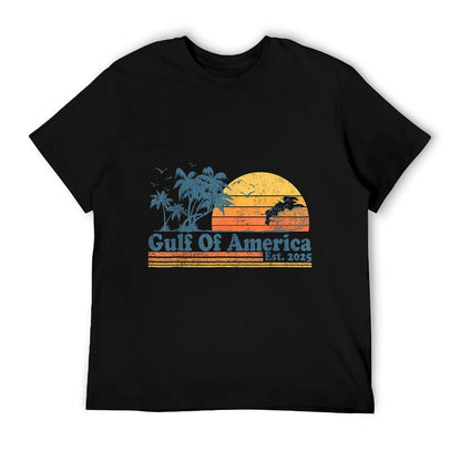 Gulf of US America Est 2025 Retro Vintage Beach Men Women Wrinkle-resistant T-Shirt