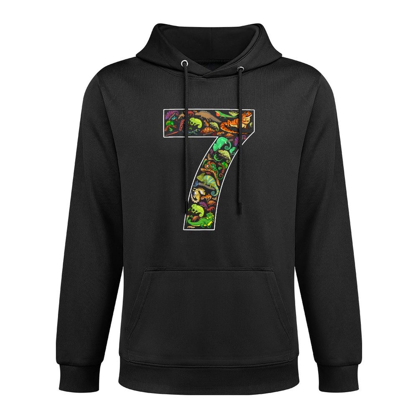 7th Birthday Reptile Theme 7 Year Old Birthday Boy Girl Casual Wear Hoodie