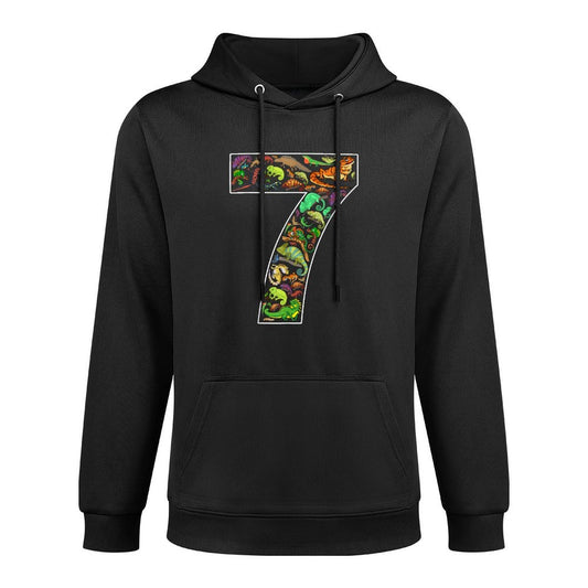 7th Birthday Reptile Theme 7 Year Old Birthday Boy Girl Casual Wear Hoodie