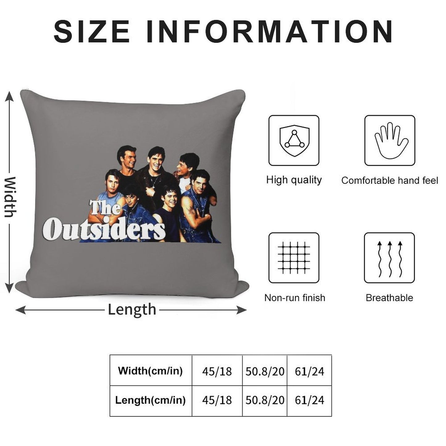 The Outsiders Soft High-Density Material Throw Pillow