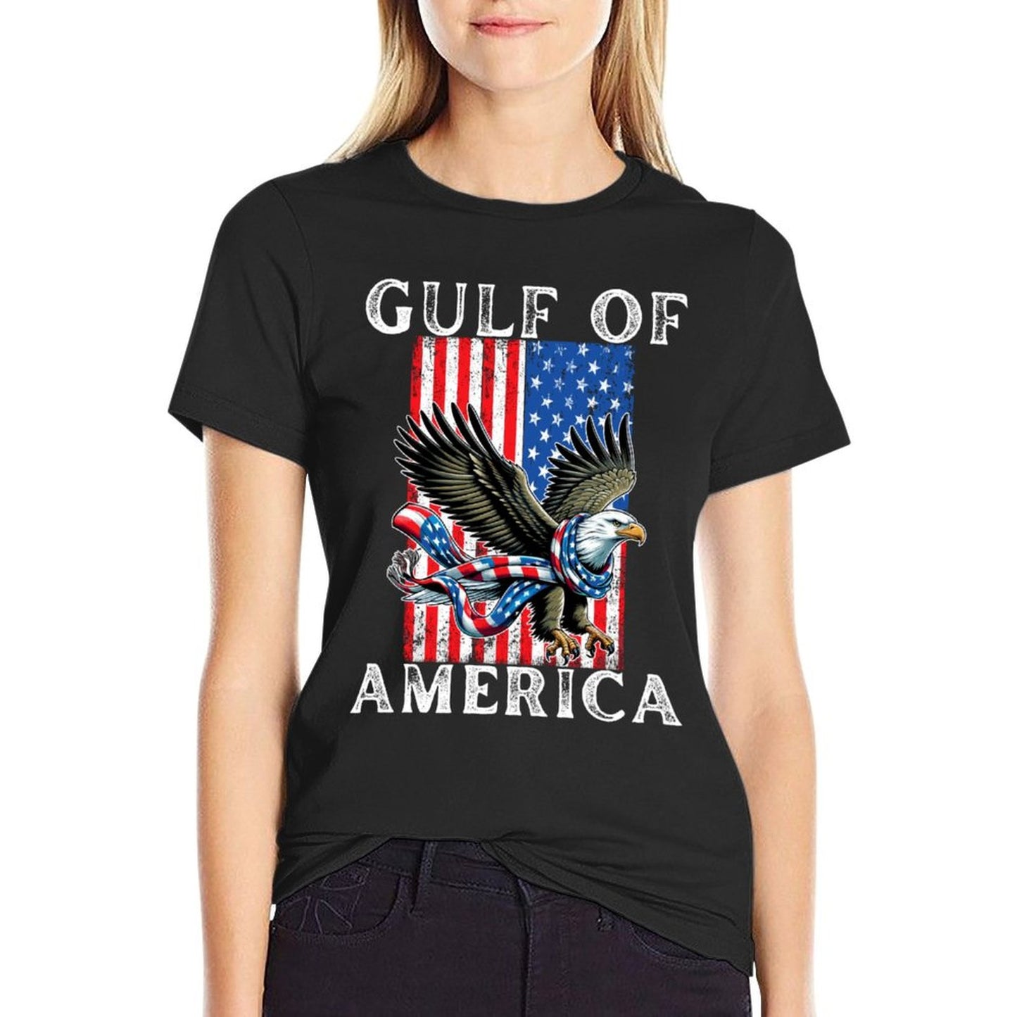 Gulf of USA America Mexico Gulf Est 2025 US American Flag High-quality Stitching T-Shirt