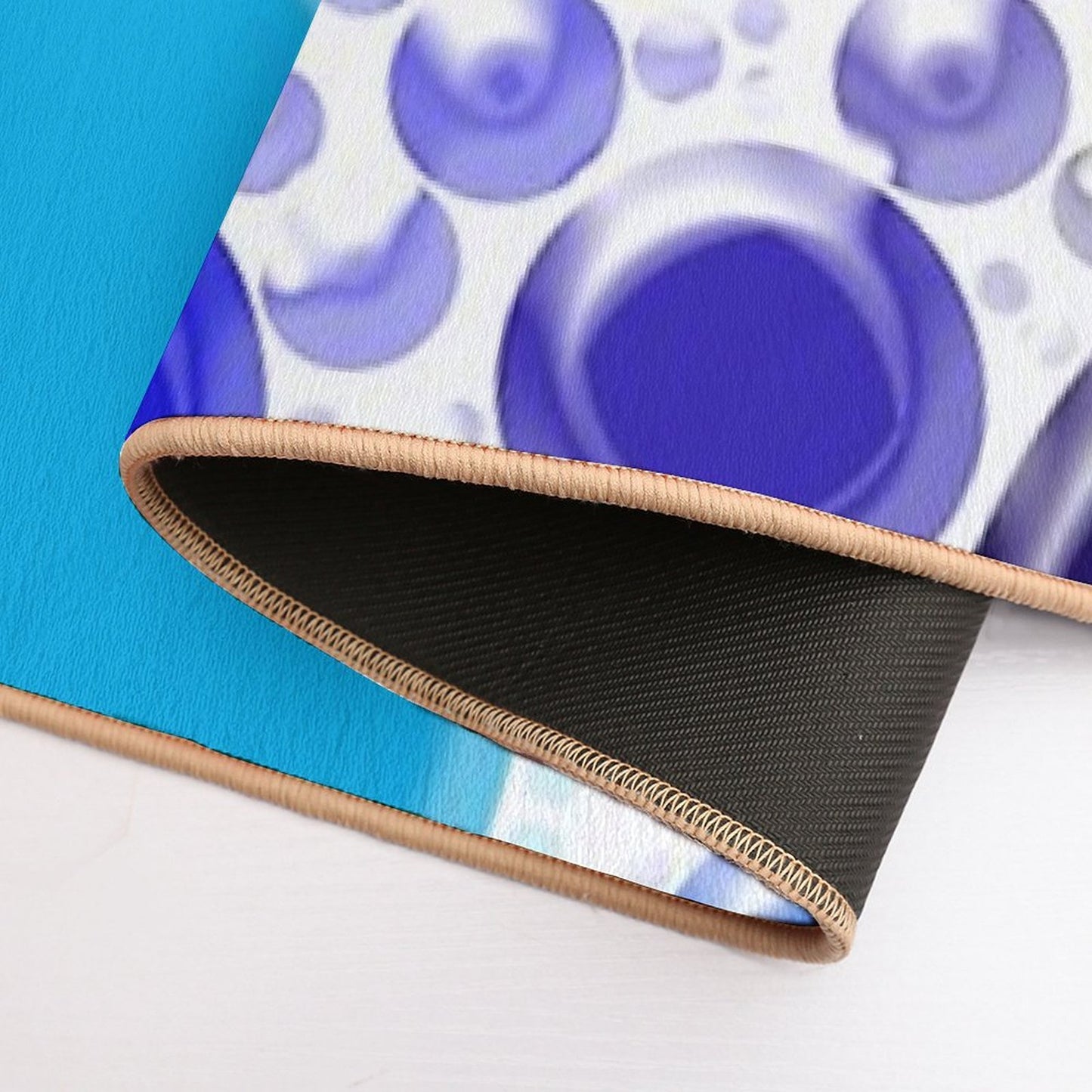 Aqua Blue Bubble Polka Dots Abstract Pattern  Toxin-Free Bath Mat