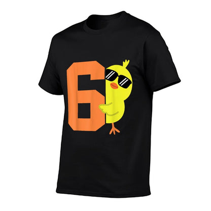 Kids 6th Birthday Chicken Themed Cute 6 Year Old Boys Chick  Trendy Pattern T-Shirt